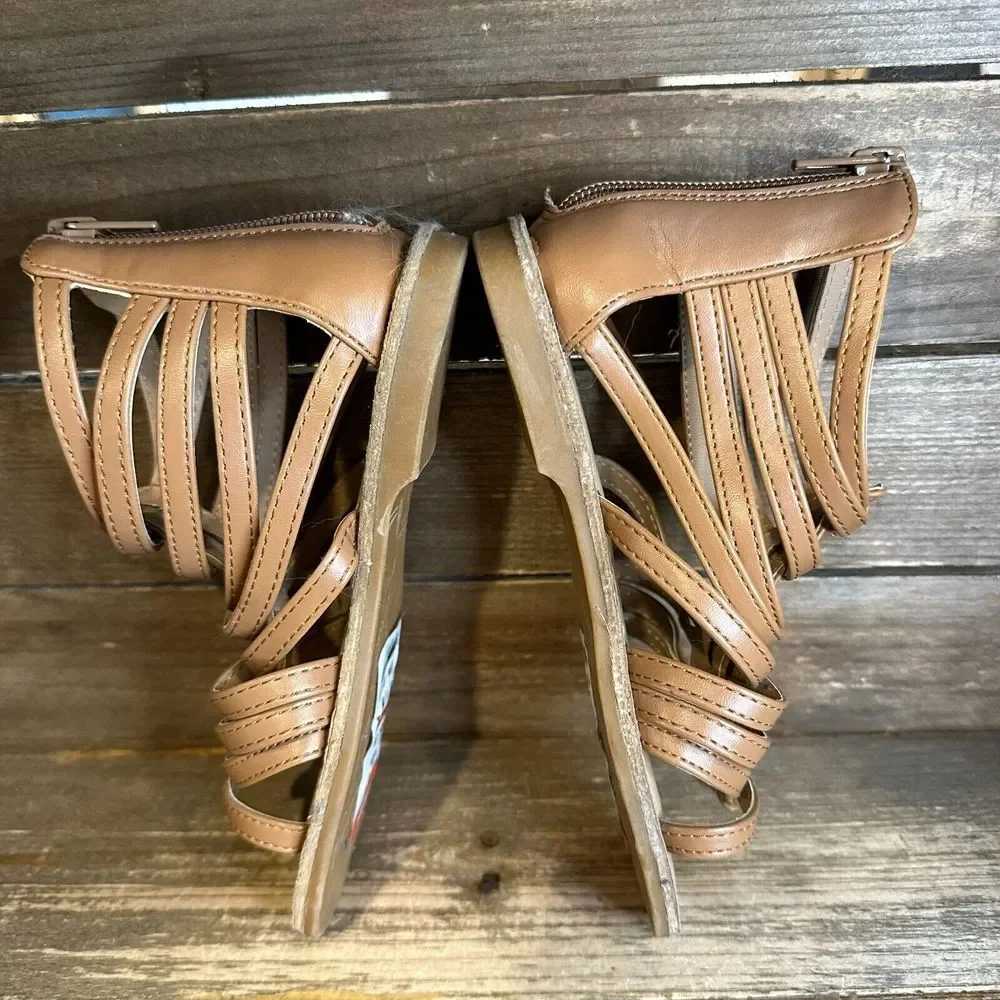 New Girls‎ Tucker & Tate Marissa Brown Faux Leather Gladiator Sandals Size 12 C